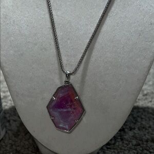 Kendra Scott Pink blue Geometric Pendant Necklace holographic new